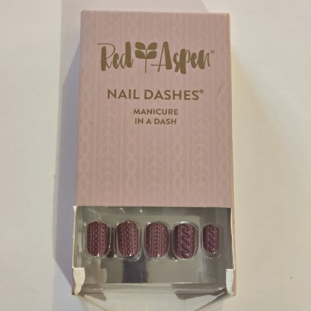 Red Aspen Nail Dashes - Laura's Sweater Dres